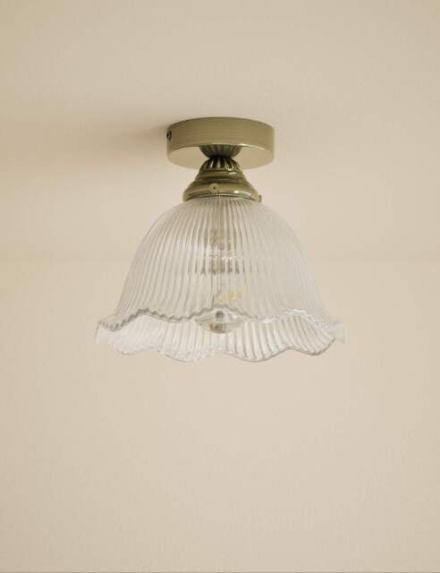 M&S Josephine Glass Flush Ceiling Light Antique Brass