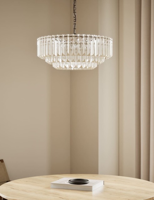 M&S 3 Tiered Glass Chandelier Champagne