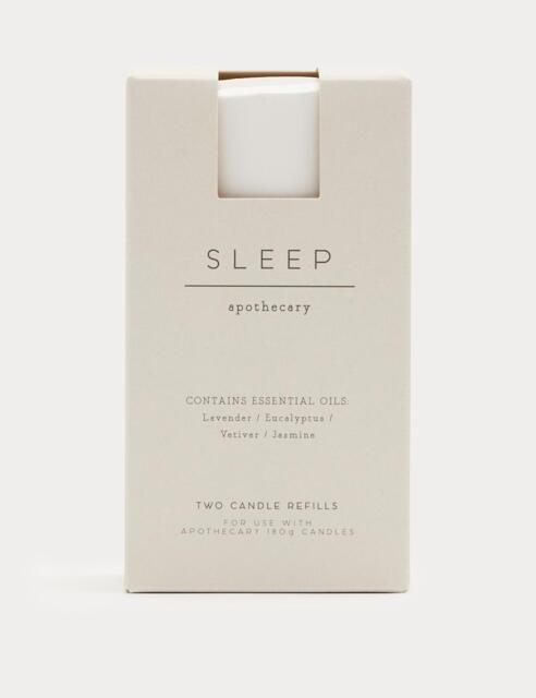 Apothecary Set of 2 Sleep Candle Refills White