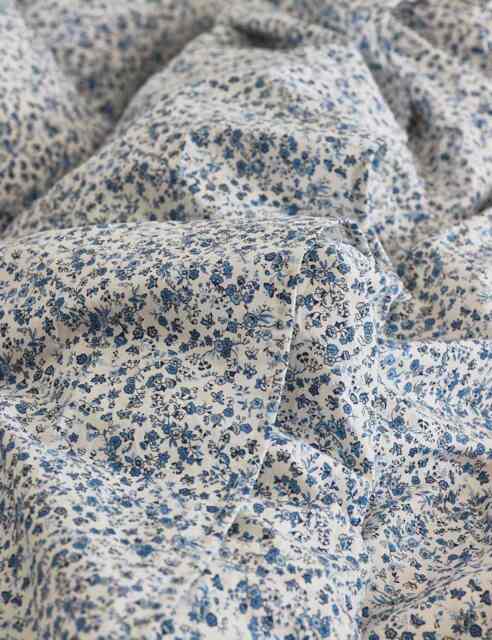 Piglet In Bed Pure Cotton Mini Meadow Flat Sheet Blue Mix