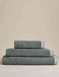 M&S Pure Soft Cotton Rice Weave Towel Smokey Green