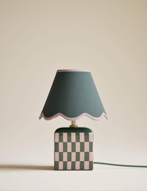 M&S Checkerboard Table Lamp Multi