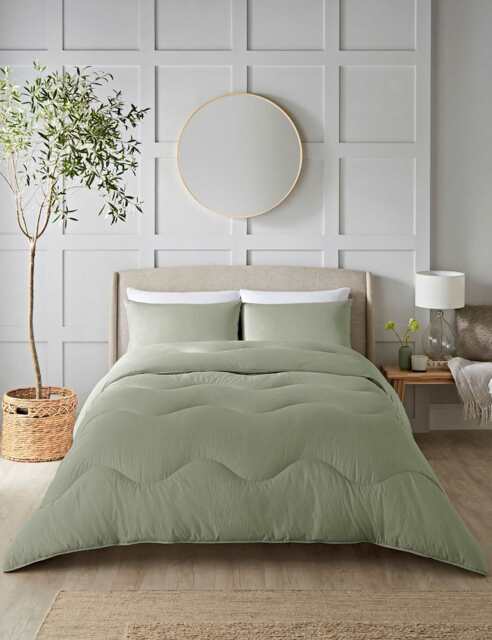 Nightlark Seersucker 10.5 Tog Coverless Duvet Set Olive