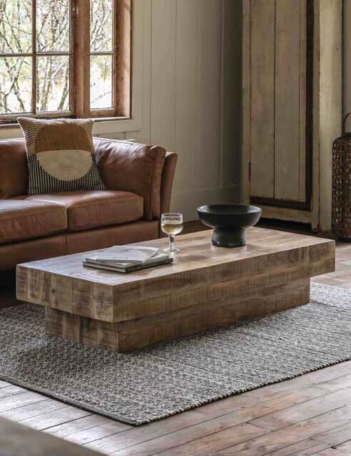 Gallery Direct Iowa Mango Wood Rectangular Coffee Table Natural