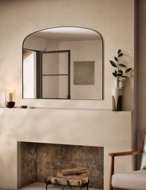 M&S Milan Over Mantel Mirror Black