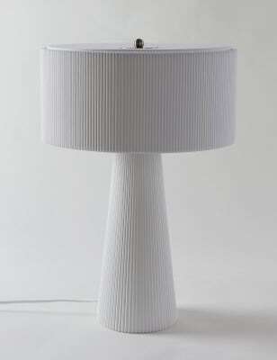 M&S Collection Luca Table Lamp - White, White