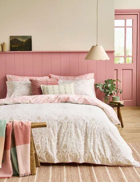 Laura Ashley Pure Cotton Ashstead Damask Bedding Set Natural Mix