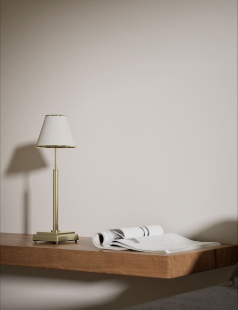 M&S Rechargeable Brass Table Lamp Antique Brass
