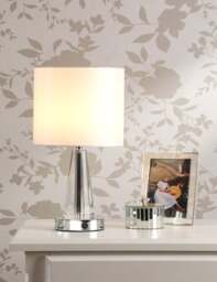 Laura Ashley Blake Rechargeable Table Lamp Silver