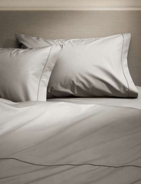 M&S 2 Pack Egyptian Cotton 230 Thread Count King Size Pillowcases Silver Grey