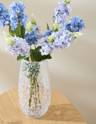 M&S Collection Confetti Glass Vase - Soft Green, Soft Green