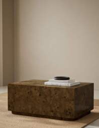 Gallery Direct Burl Wood Rectangular Coffee Table Natural
