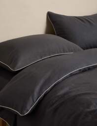 M&S Pure Linen 190gsm Bedding Set Charcoal
