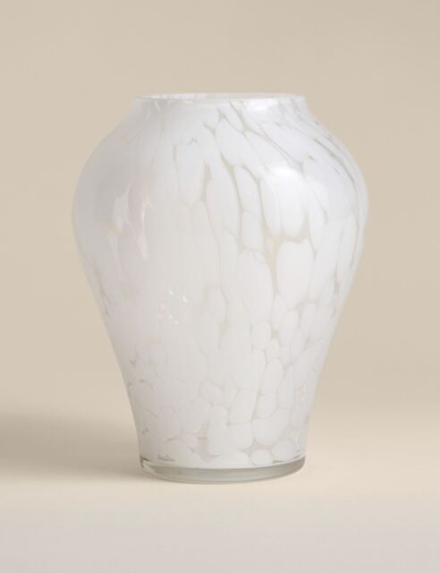 M&S Confetti Glass Bulb Vase White