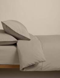 M&S Egyptian Cotton 230 Thread Count Crisp Bedding Set Mink