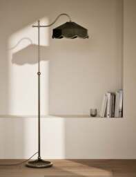 M&S Winnie Velvet Floor Lamp Green