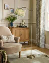 Laura Ashley Hemsley Metal Floor Lamp Antique Brass