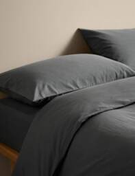 M&S Body Sensor™ Pure Cotton Bedding Set Charcoal