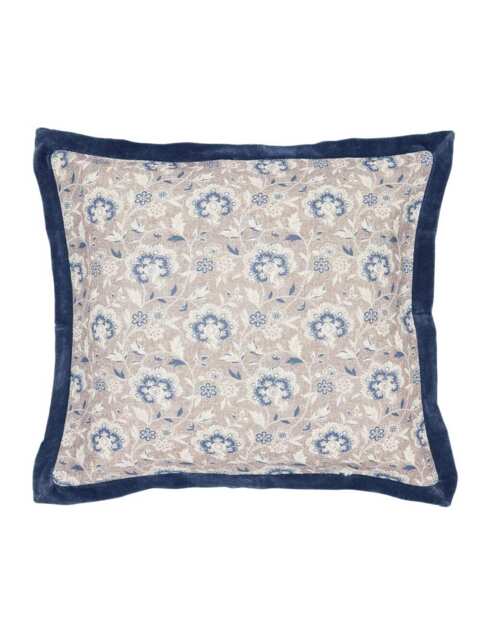Bedeck of Belfast Pure Cotton Lorelei Print Cushion Blue Mix