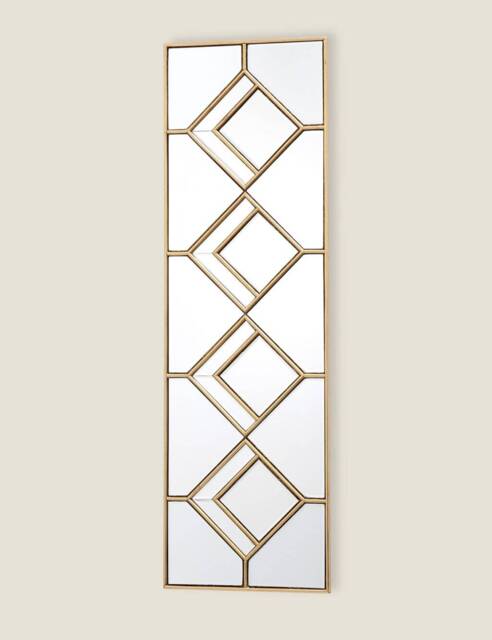 DAR Kipton Rectangular Hanging Wall Mirror Gold