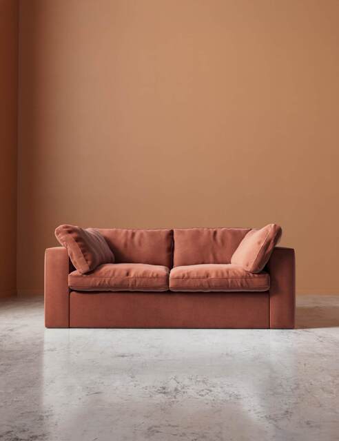 Swoon Velvet 2 Seater Sofa Brown