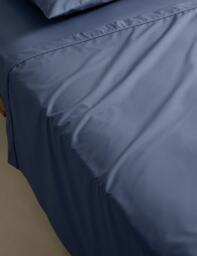 M&S Egyptian Cotton 230 Thread Count Flat Sheet Slate Blue