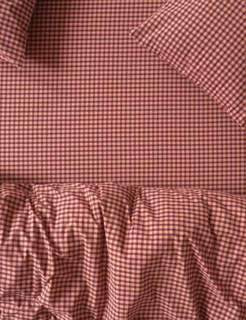 Piglet In Bed Washed Cotton Gingham Fitted Sheet Pink Mix