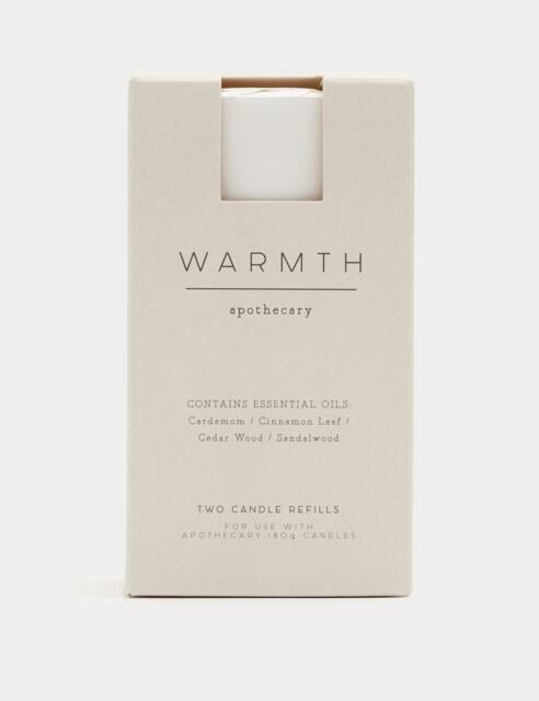 Apothecary Set of 2 Warmth Candle Refills White