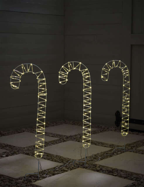 M&S Collection 3pk LED Candy Cane Pathfinder Mains Lights - Multi, Multi