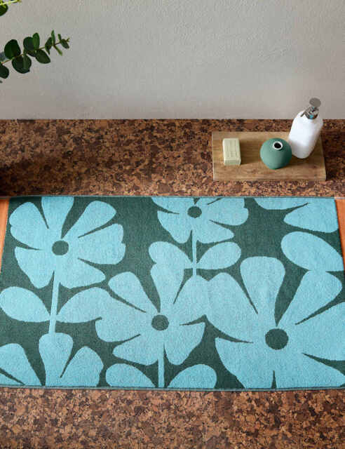 Orla Kiely Pure Cotton Wildflower Towel Blue Mix