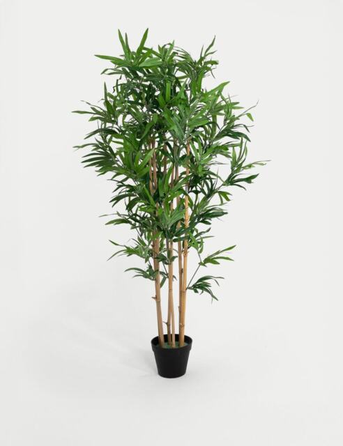 Blooming Artificial 4ft Artificial Oriental Bamboo Plant in Pot Green