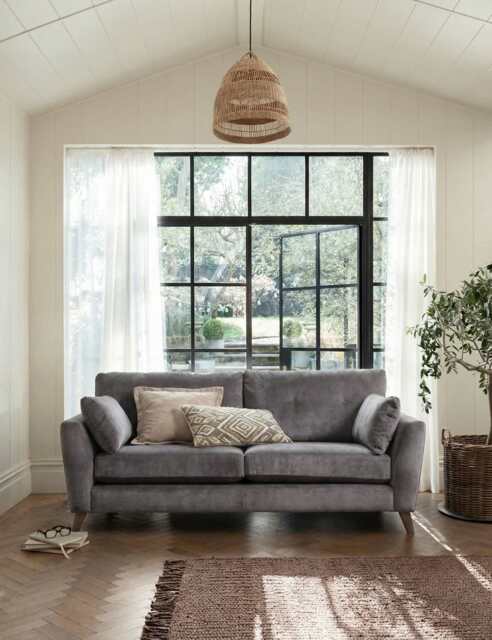 BARKER AND STONEHOUSE Ellis Chenille Extra Large 3 Seater Sofa Charcoal