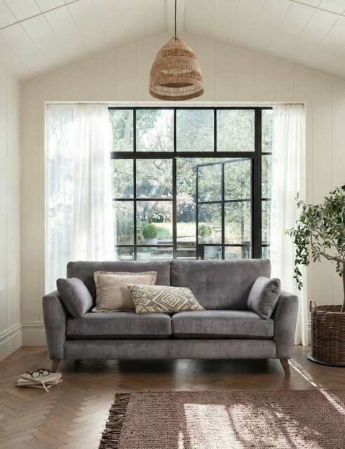 BARKER AND STONEHOUSE Ellis Chenille 3 Seater Sofa Charcoal