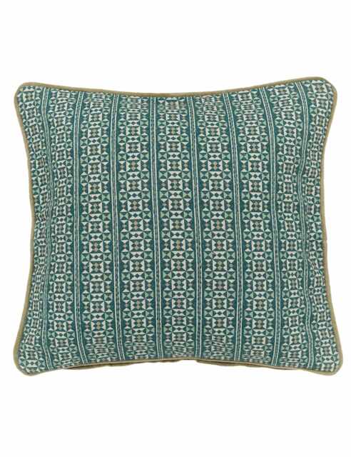 Bedeck of Belfast Azmi Geometric Square Cushion Teal Mix