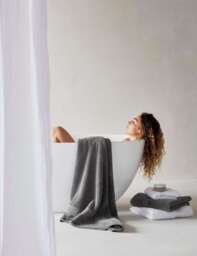 Bedfolk Pure Cotton Bath Towel Dark Grey