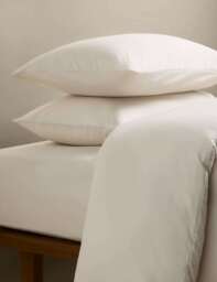 M&S Cotton Blend Non Iron Bedding Set Cream