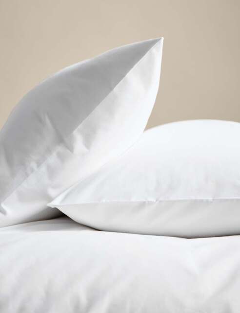M&S 2 Pack Body Sensor™ Pure Cotton Pillowcases White