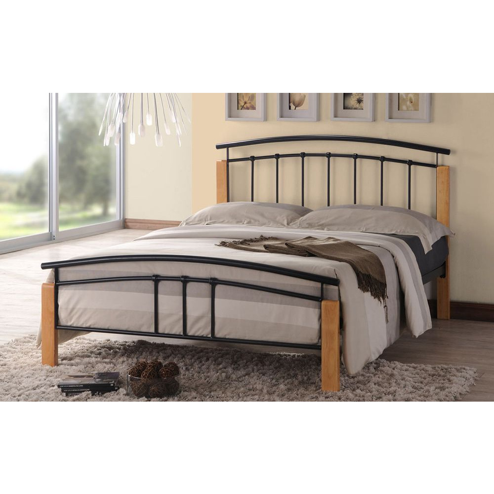 Time Living Tetras Metal Bed Frame, King Size, Silver & Beech