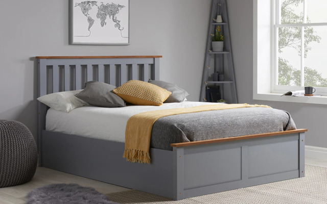 Birlea Phoenix Wooden Ottoman Bed Frame, Single, Grey