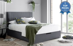 Elle Decoration Model 1 Ottoman Bed Frame, King Size, Beige