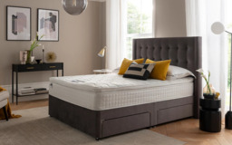 Silentnight Bloomsbury Charcoal Velvet Bed Frame, Double, 2 Drawers