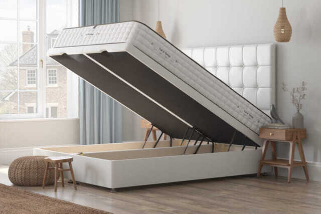 Tuft & Springs� Allure 9000 Mattress + Ottoman Divan Bed, Silver, End Ottoman, Single