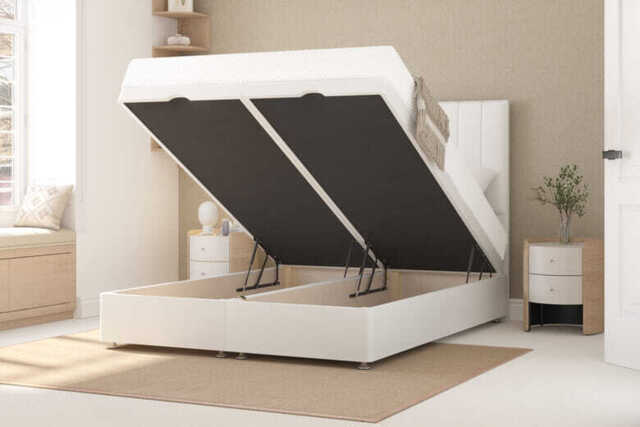 Super Firm Foam Mattress + Ottoman Divan Bed, Silver, End Ottoman, Single