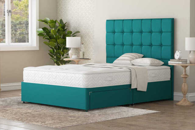 Spring King� Tuscany 2000 Mattress + Premium Divan Bed, Carbon, No Drawer, Small Double