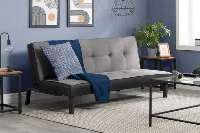 Aurora Grey Velvet Sofa Bed,