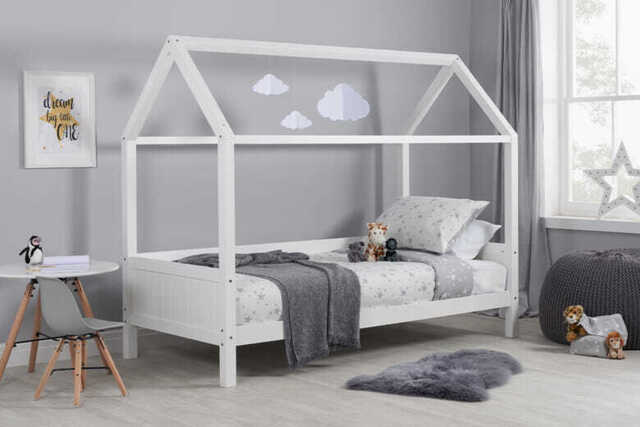 Home Kids Bed, Grey, Single
