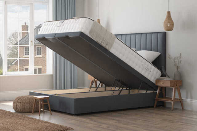 Tuft & Springs� Ortho Brilliance 2000 Mattress + Ottoman Divan Bed, Silver, End Ottoman, Single