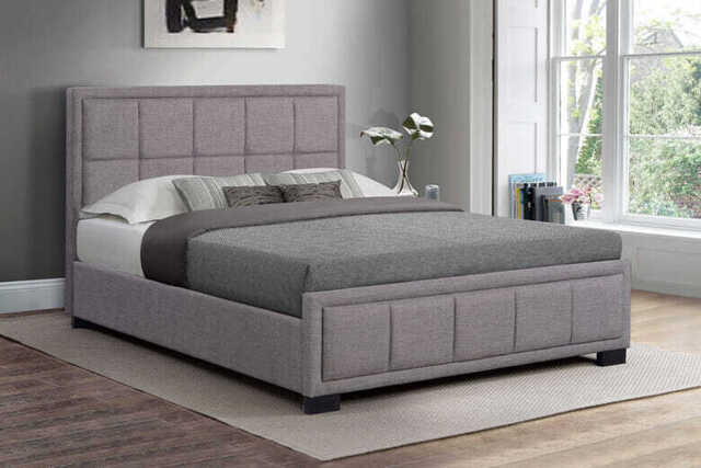 Hannover Grey Fabric Bed, Small Double