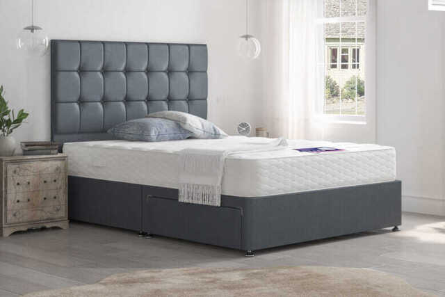 Ortho Support Foam Mattress + Premium Divan Bed, Mink, 4 Drawer, King Size