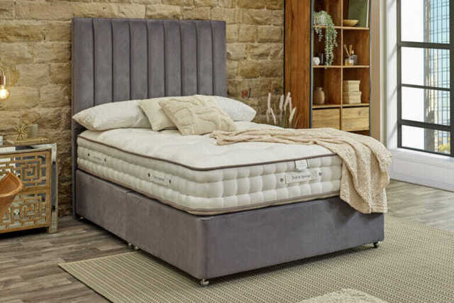 Tuft & Springs� Enchantment 1500 Mattress + Premium Divan Bed, Cream, 2 Drawer, Single